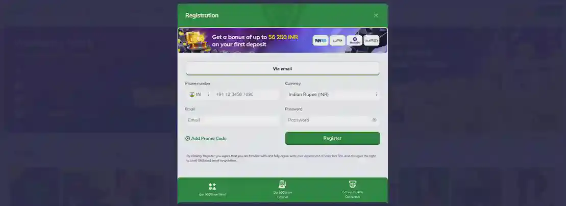 How to Register at Valor Bet Casino